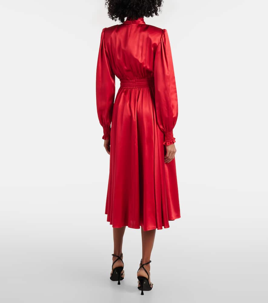 Silk satin shirt dress