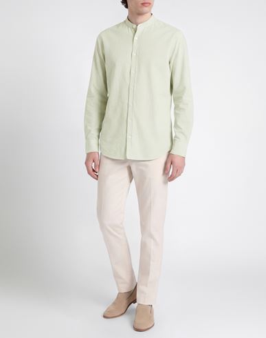 Man Shirt Sage green Size 16 Cotton, Polyamide