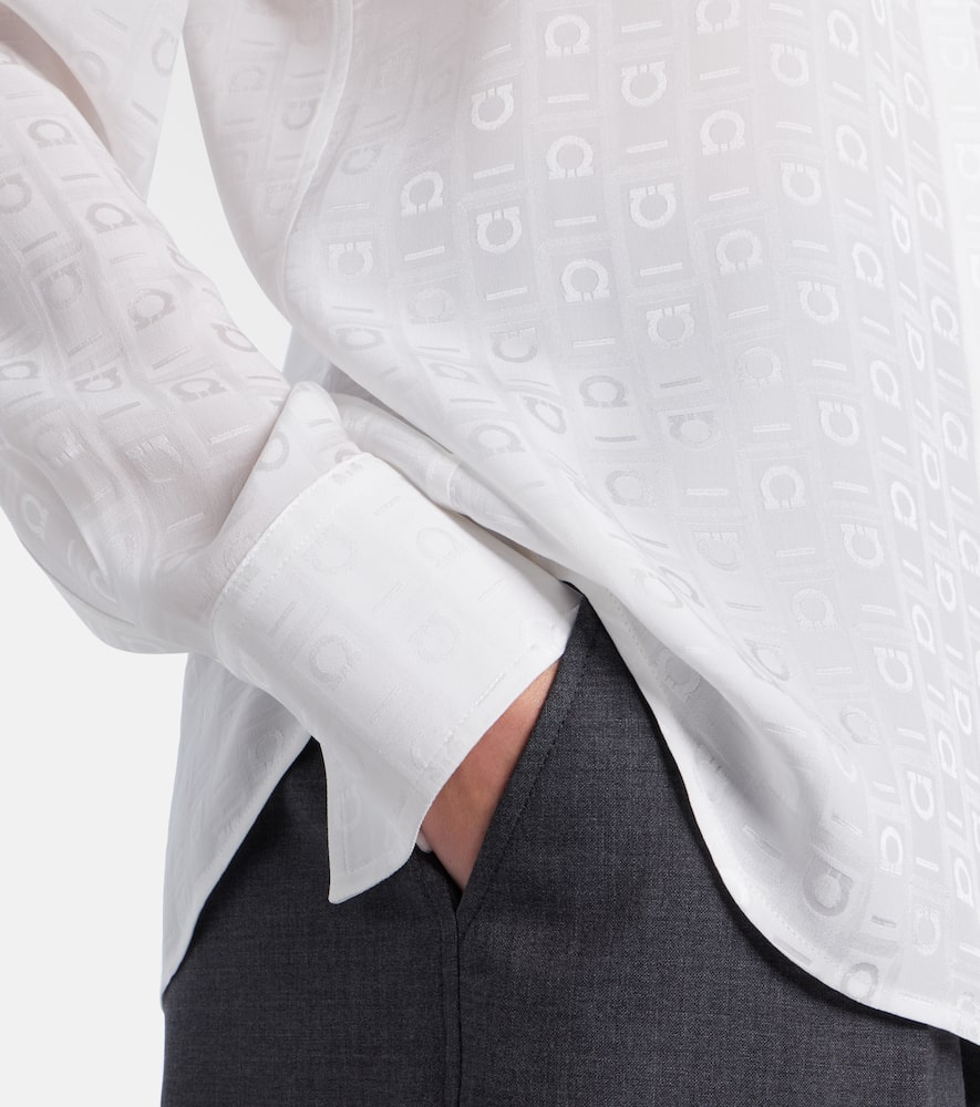 Gancini silk crêpe shirt