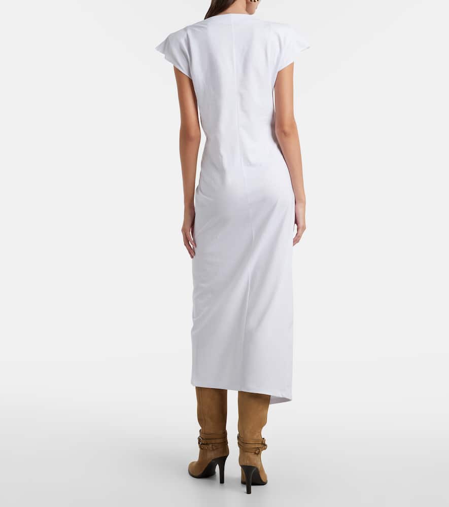 Nadela gathered cotton jersey maxi dress