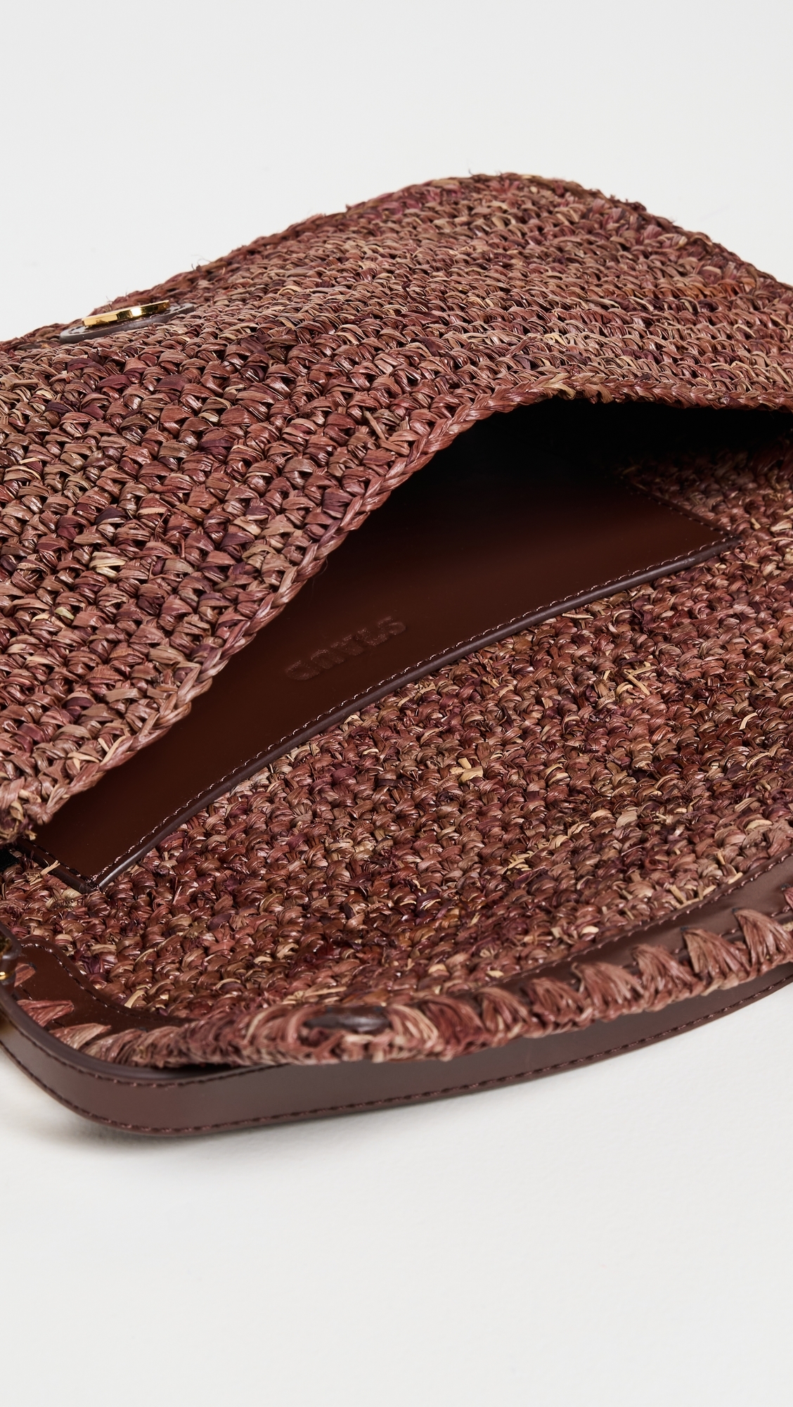 Harlow Raffia Shoulder Bag Mahogany One Size