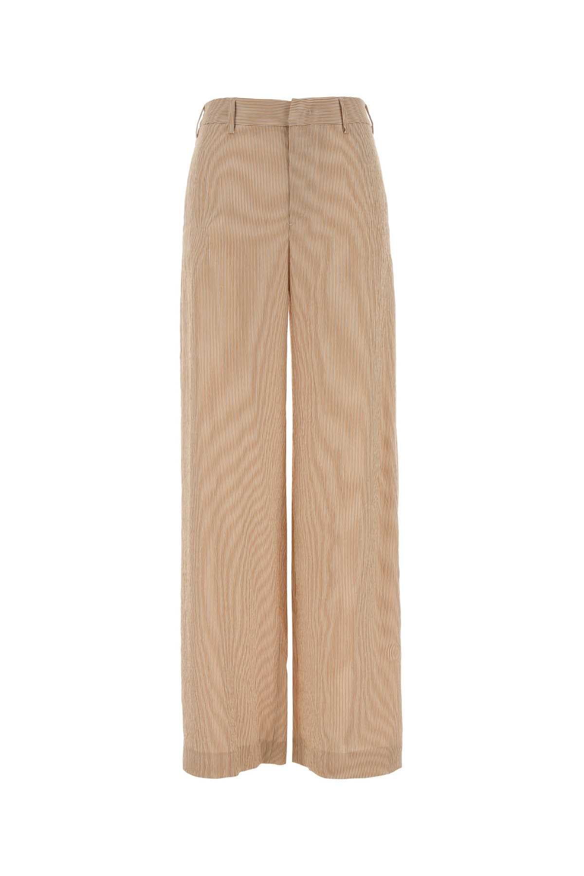 Viscose Nylon Trousers — Beige