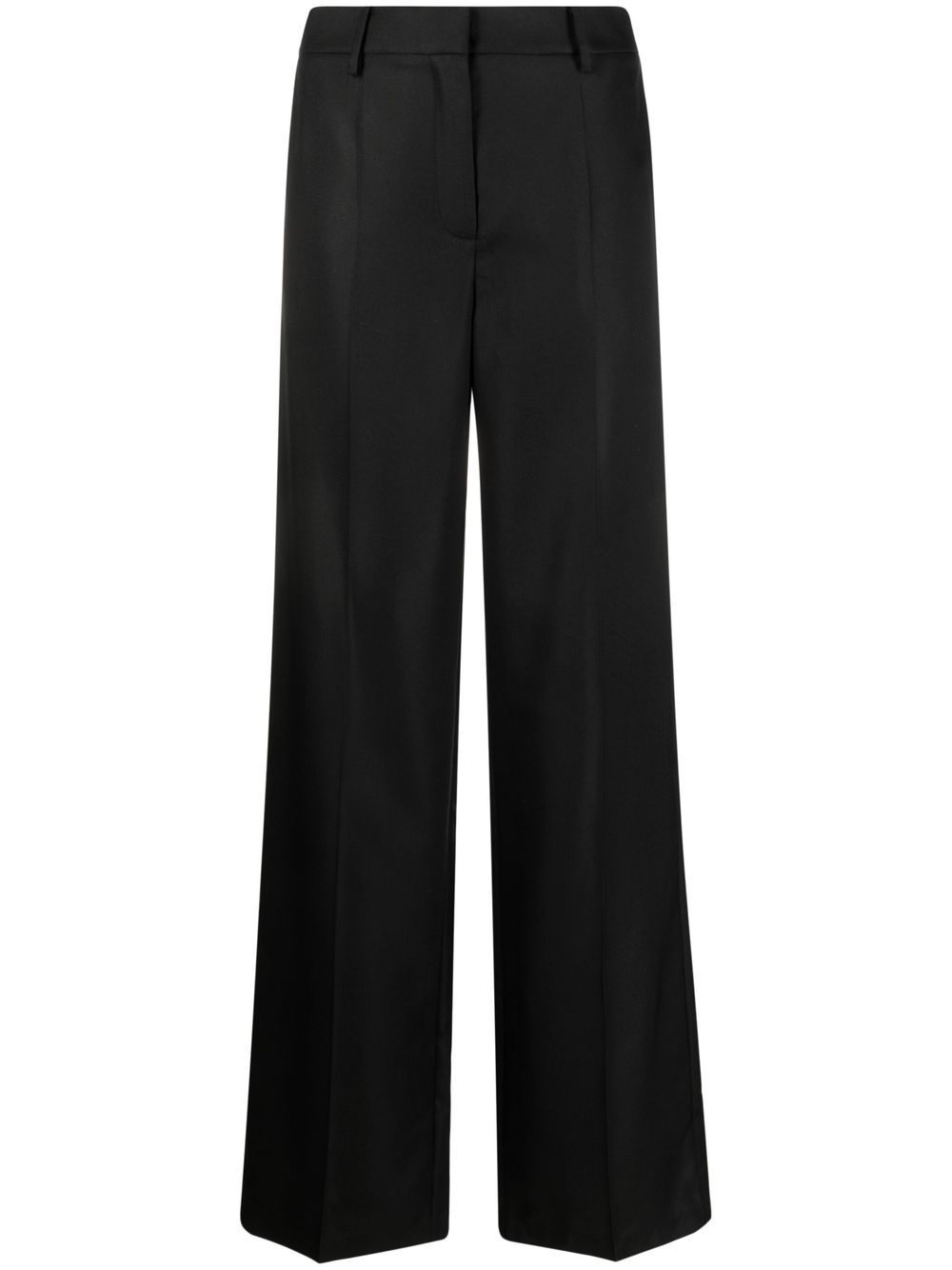 High-waisted straight-leg trousers - Black
