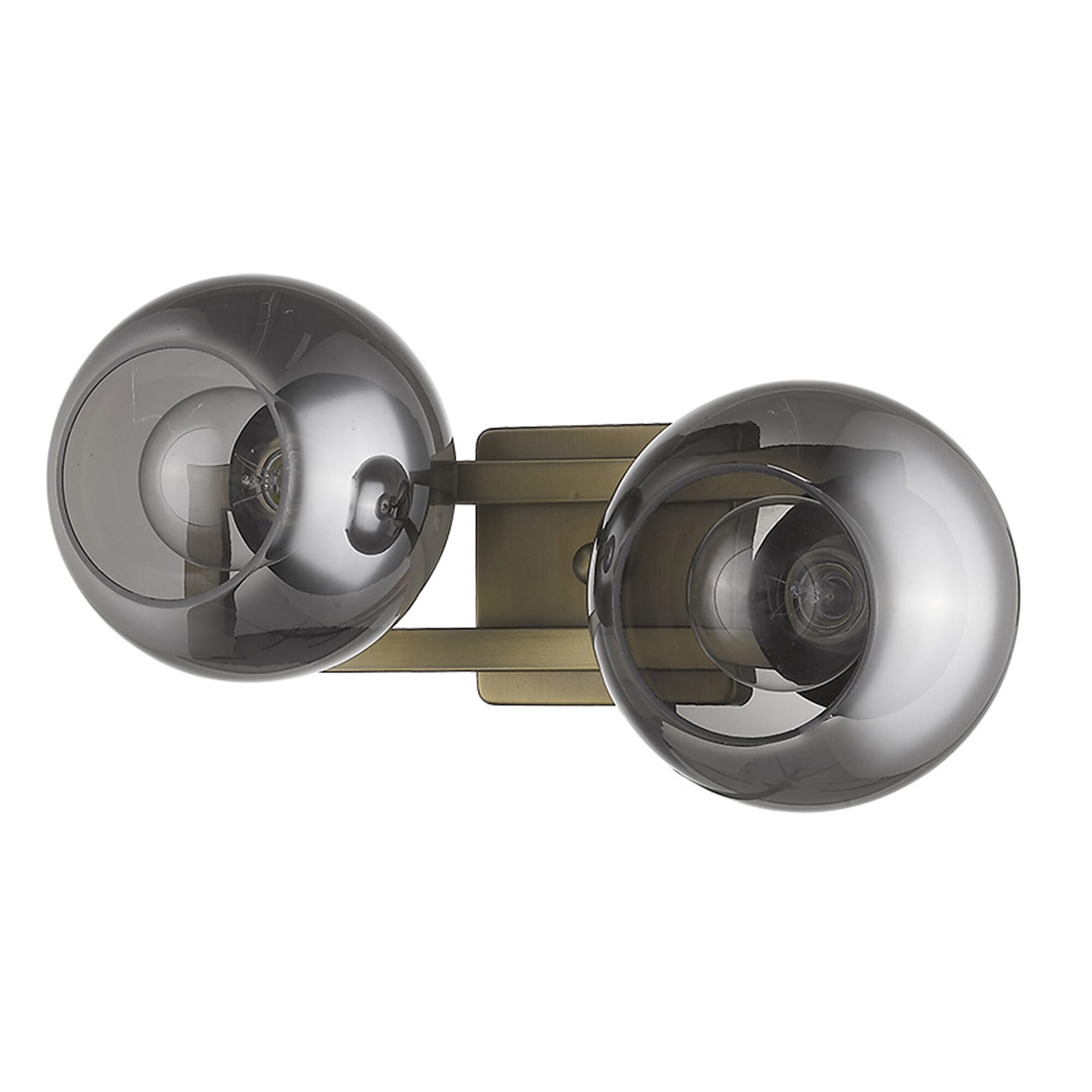 Aged Brass Two Light Wall Sconce from the Lunette Collection