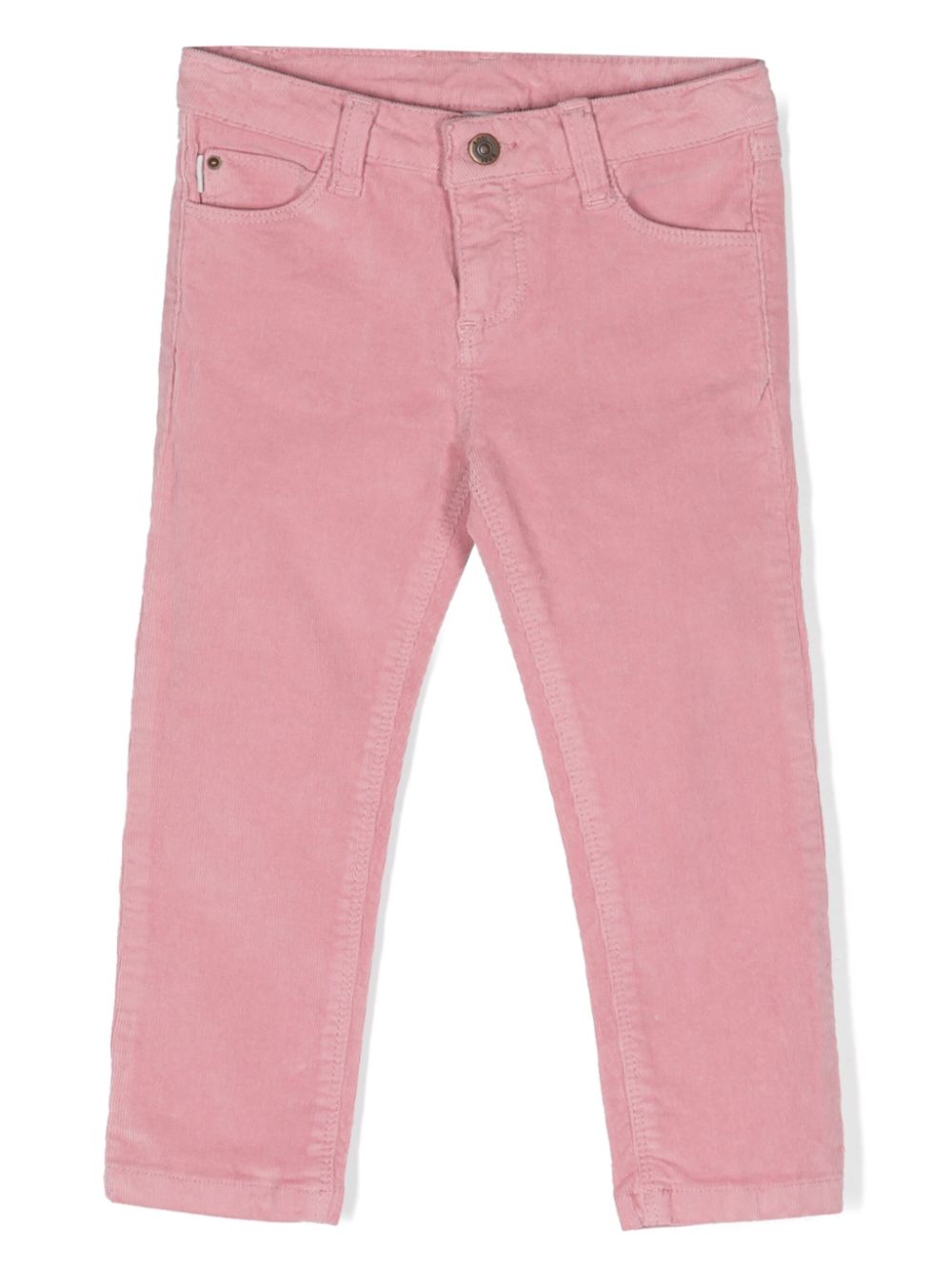 Logo-patch corduroy trousers - Pink