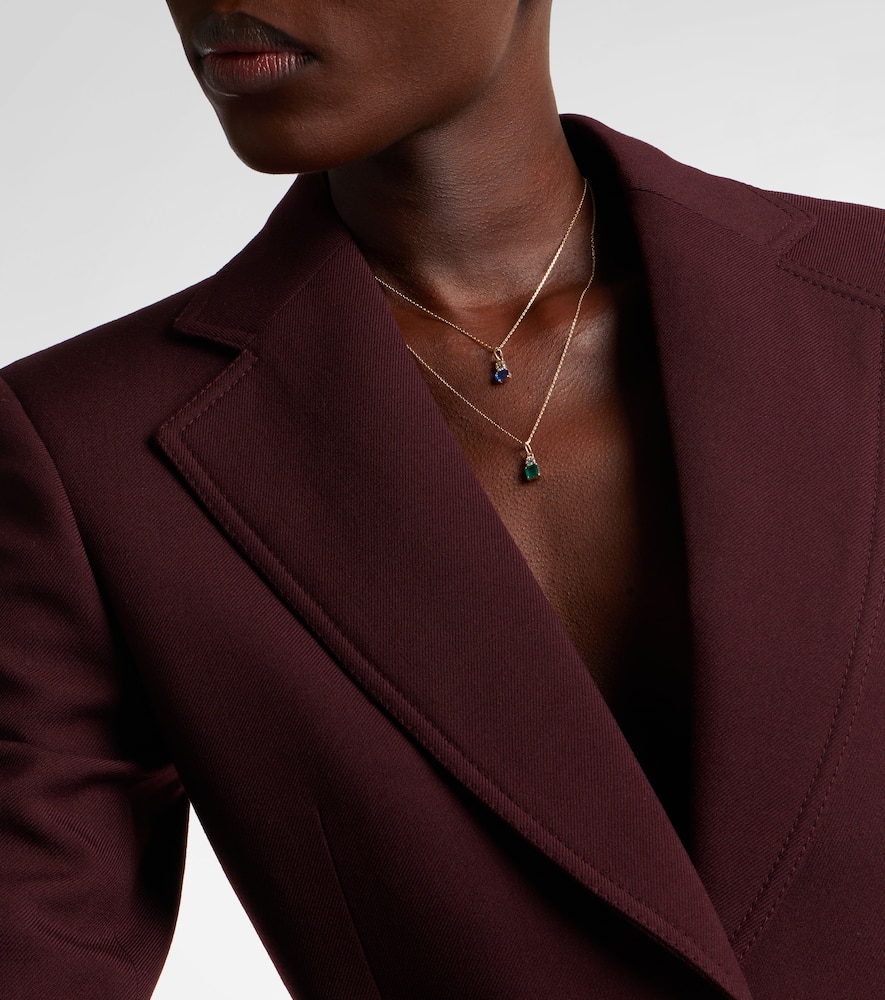 Full Volume 14kt gold (585/1000) necklace with sapphire and diamond