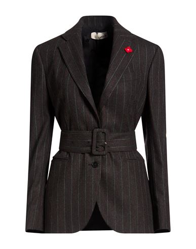 Woman Blazer Charcoal Size 4 Virgin Wool, Polyester, Viscose, Nylon, Elastane
