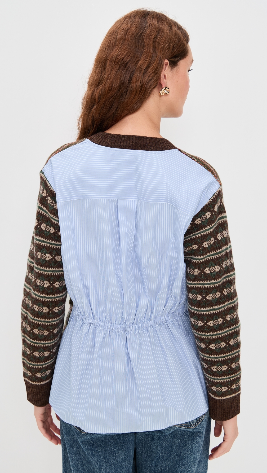 Ciara Fair Isle Knit Sweater Olive