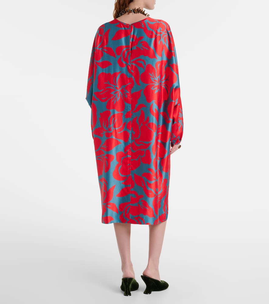 Floral satin midi dress
