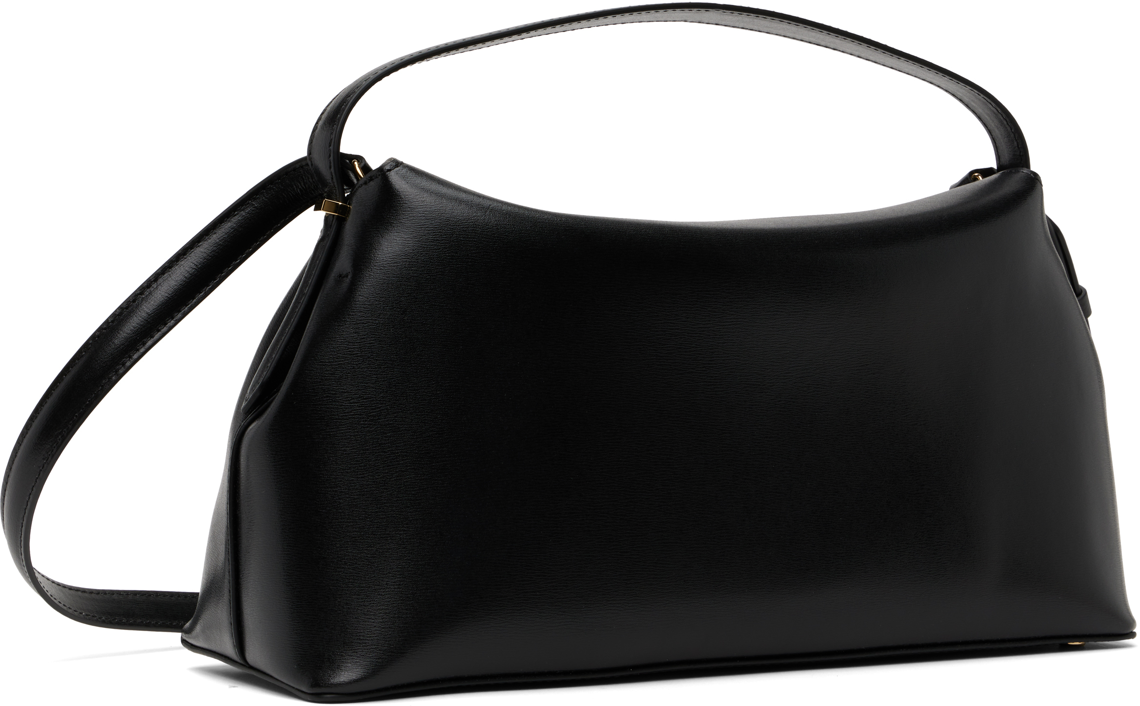 Black T-Lock Leather Top Handle Bag