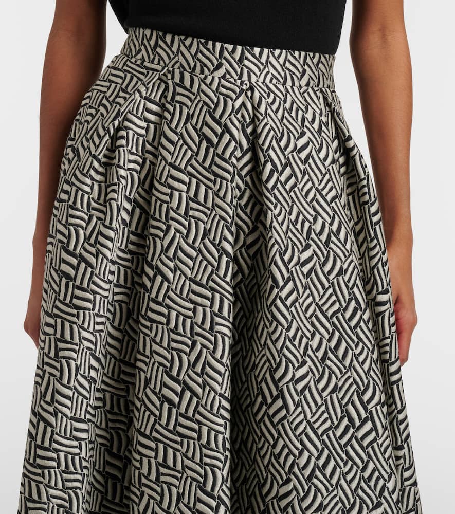 Perle cotton-blend jacquard midi skirt