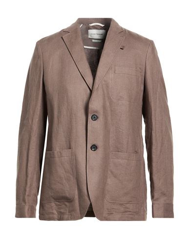 Man Blazer Khaki Size 42 Linen