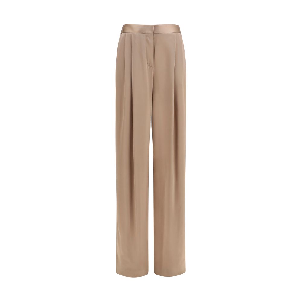 Silk Trousers — Beige