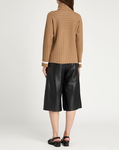 Woman Turtleneck Camel Size 6 Merino Wool
