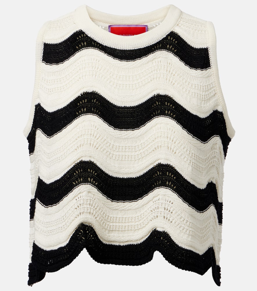 Chevron cotton crochet crop top