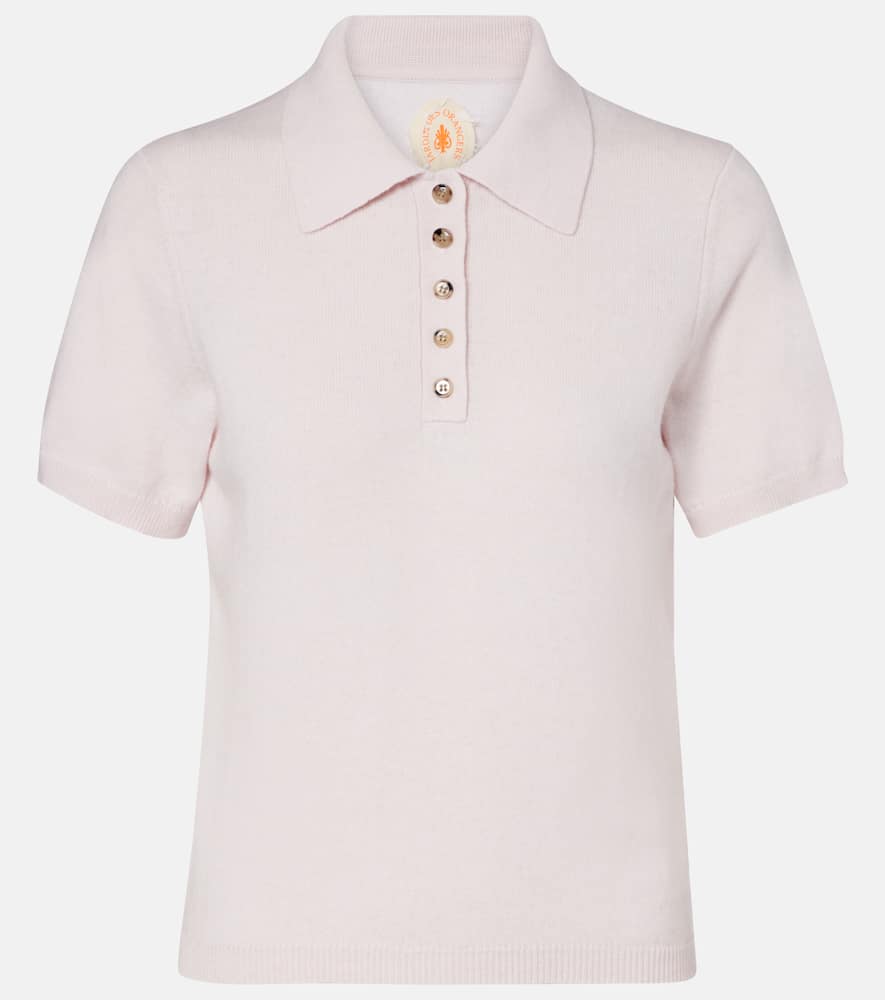 Cotton and cashmere polo shirt