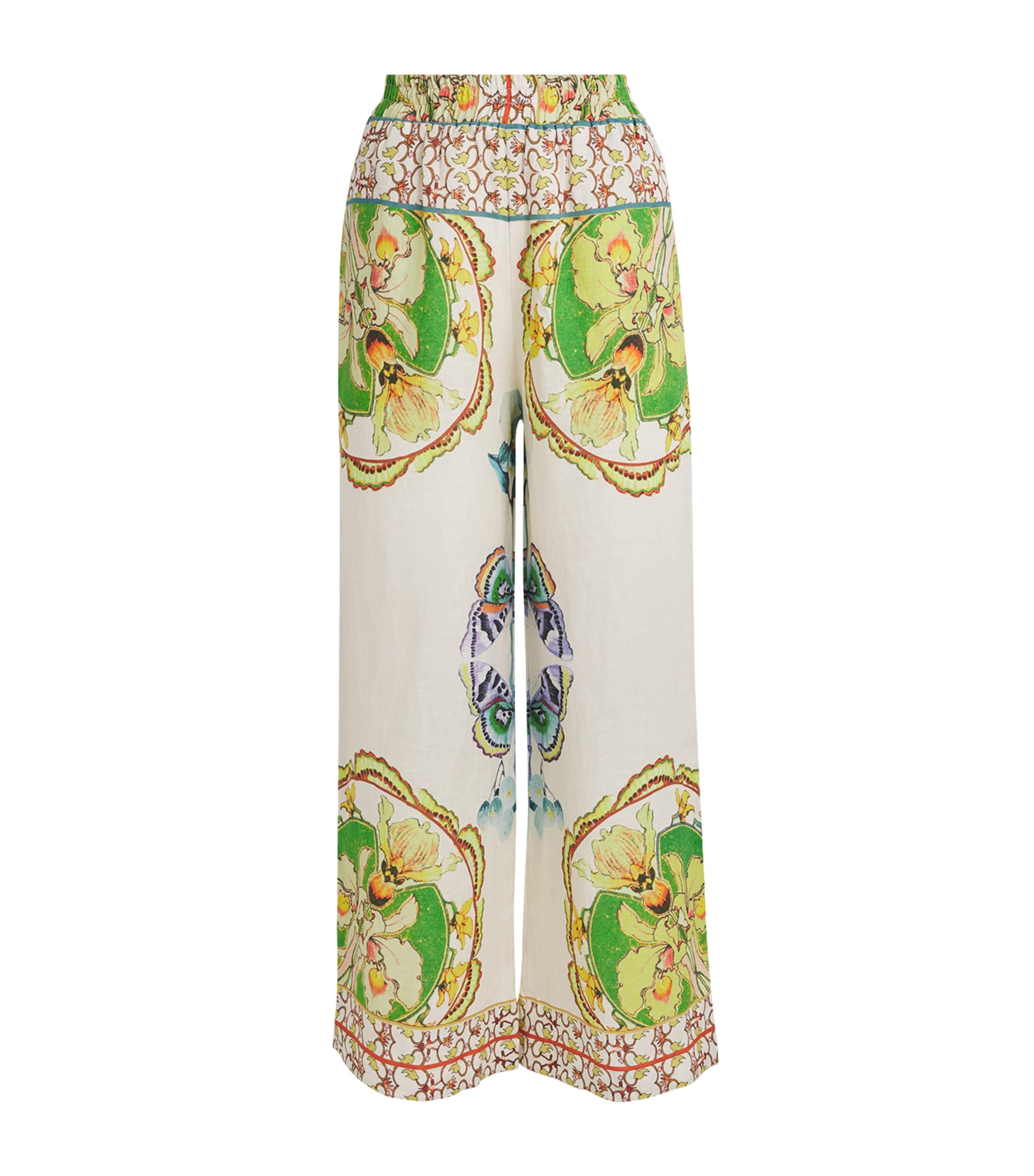 Printed Madison Wide-Leg Trousers
