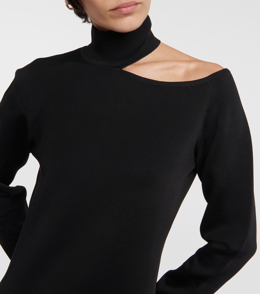 Mockneck jersey midi dress