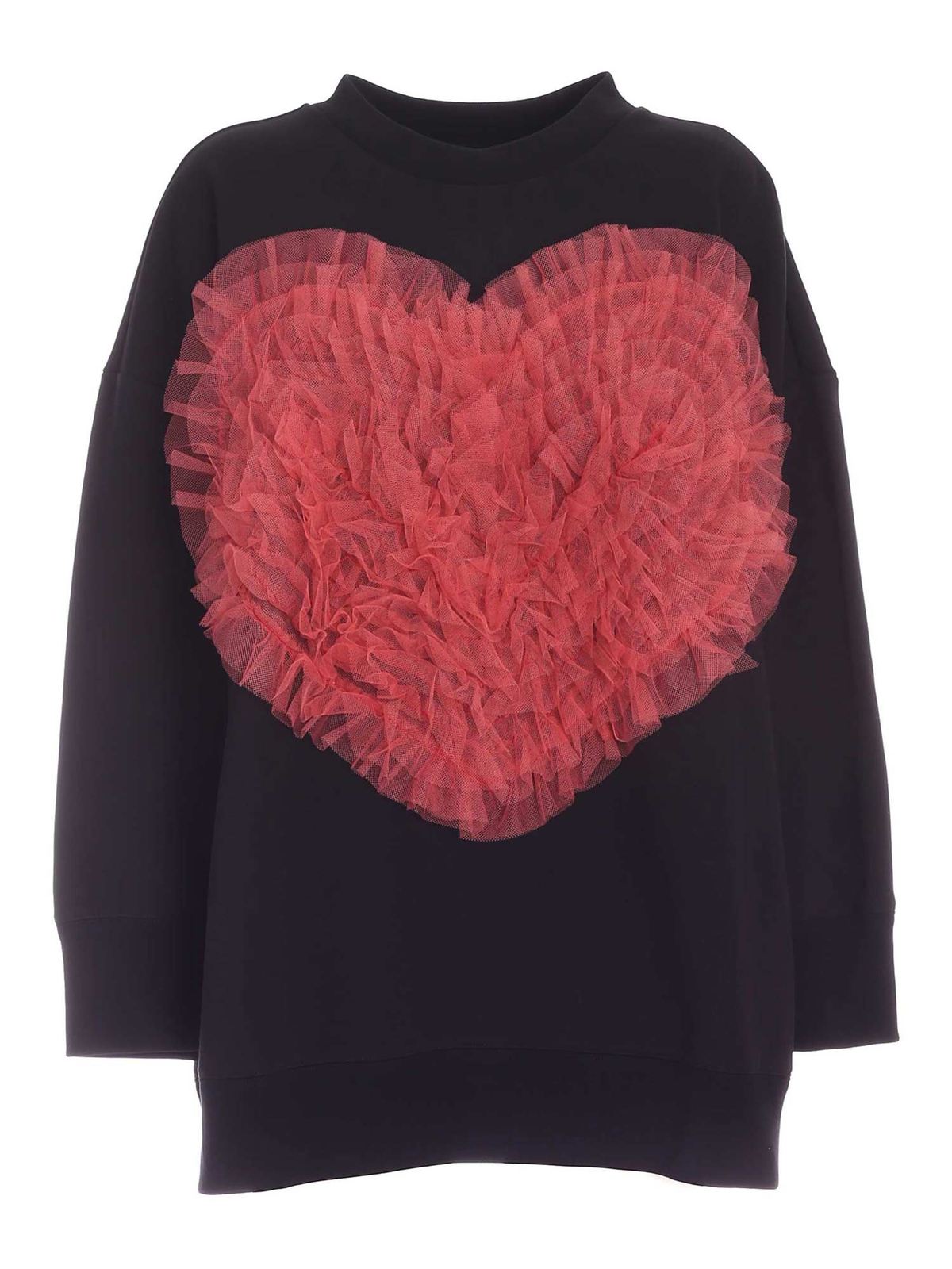 Heart sweatshirt in black