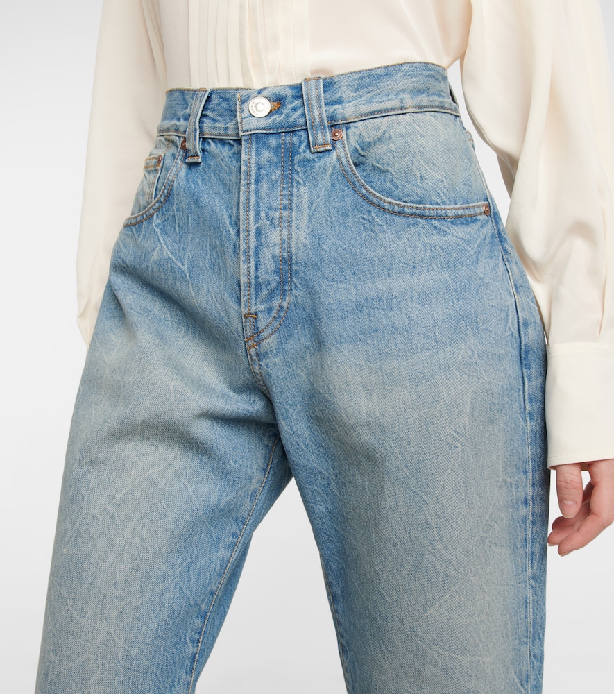 High-rise cropped jeans