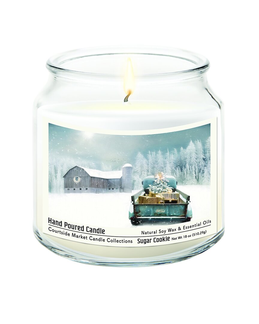 Christmas Pick Up With Barn Candle
