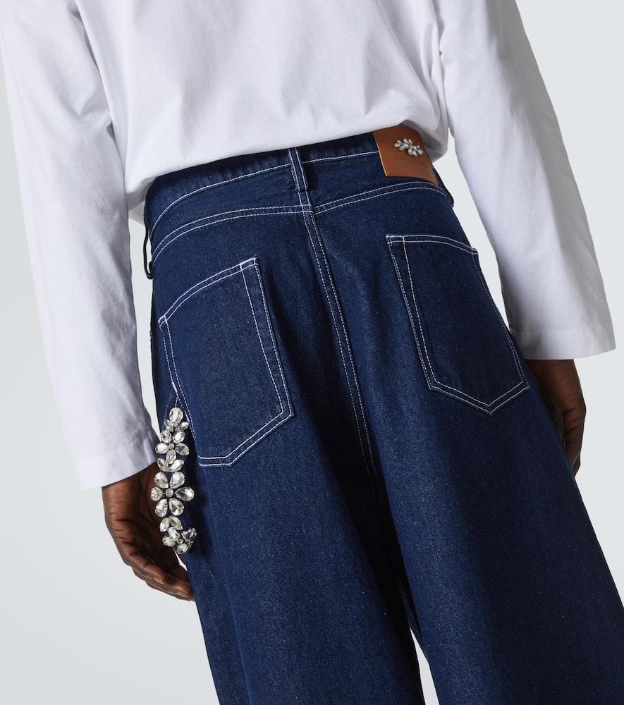 Simone Rocha Embellished wide-leg jeans