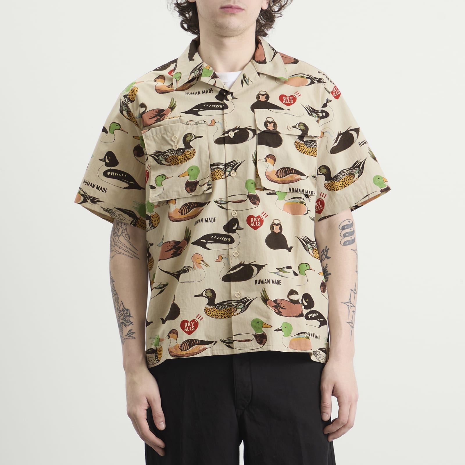 Men's Decoy Duck Printed Shirt Beige