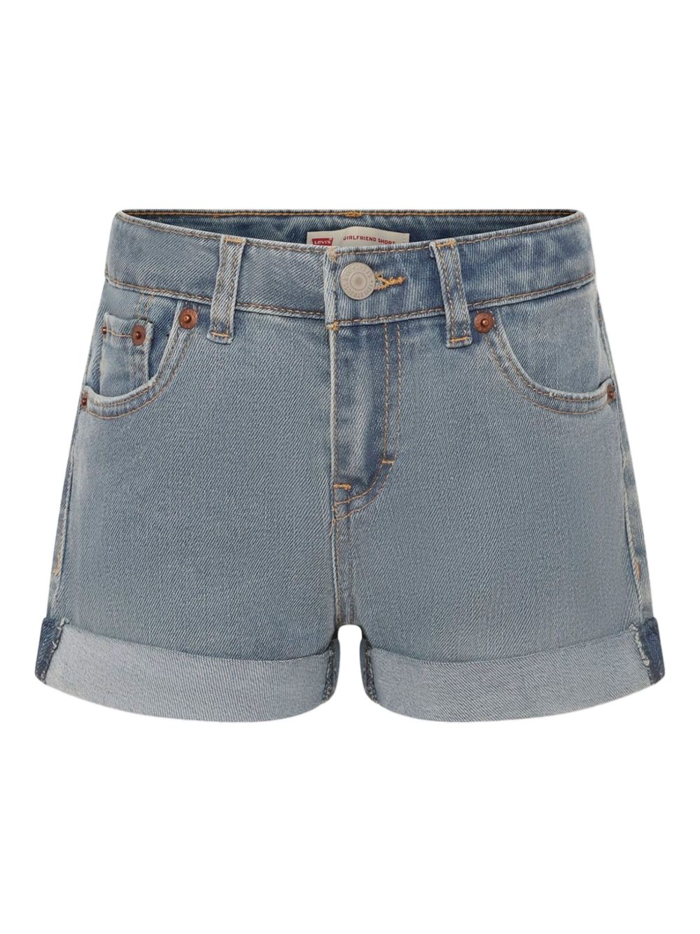 Turn up-hem denim shorts - Blue