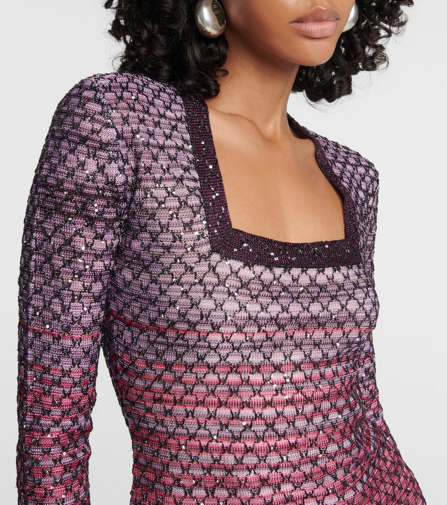 Knitted lamé minidress
