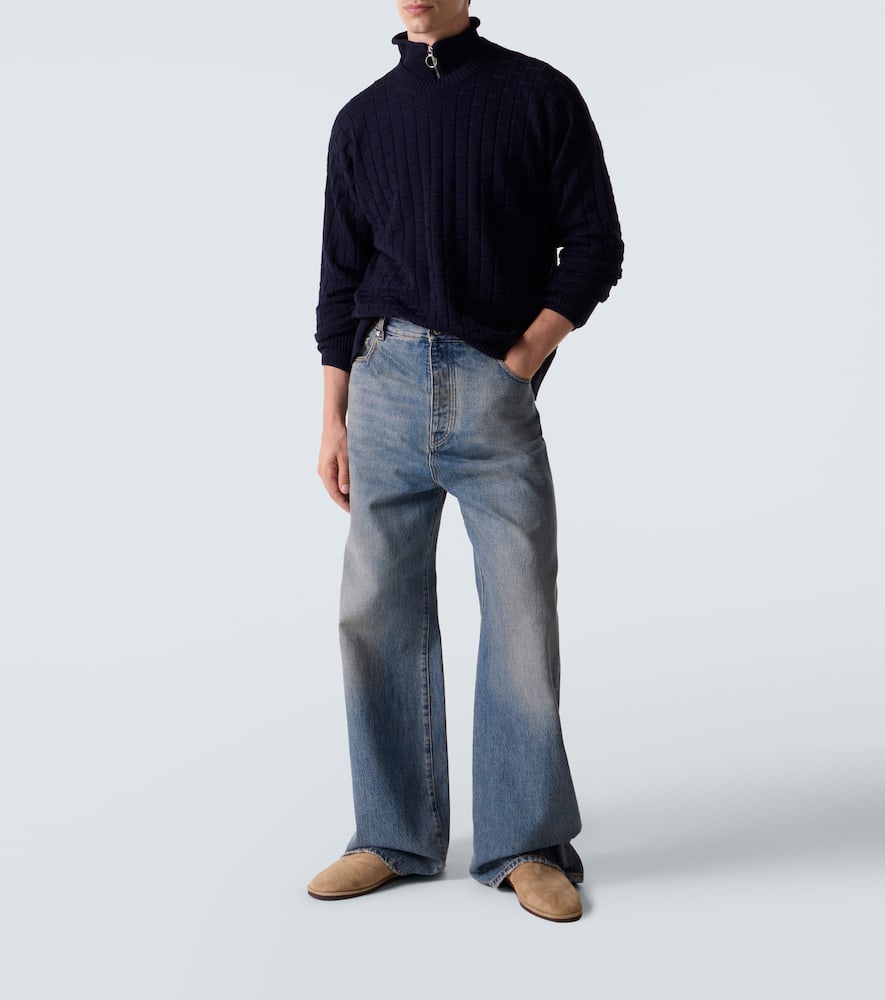 Ribbed-knit wool sweater