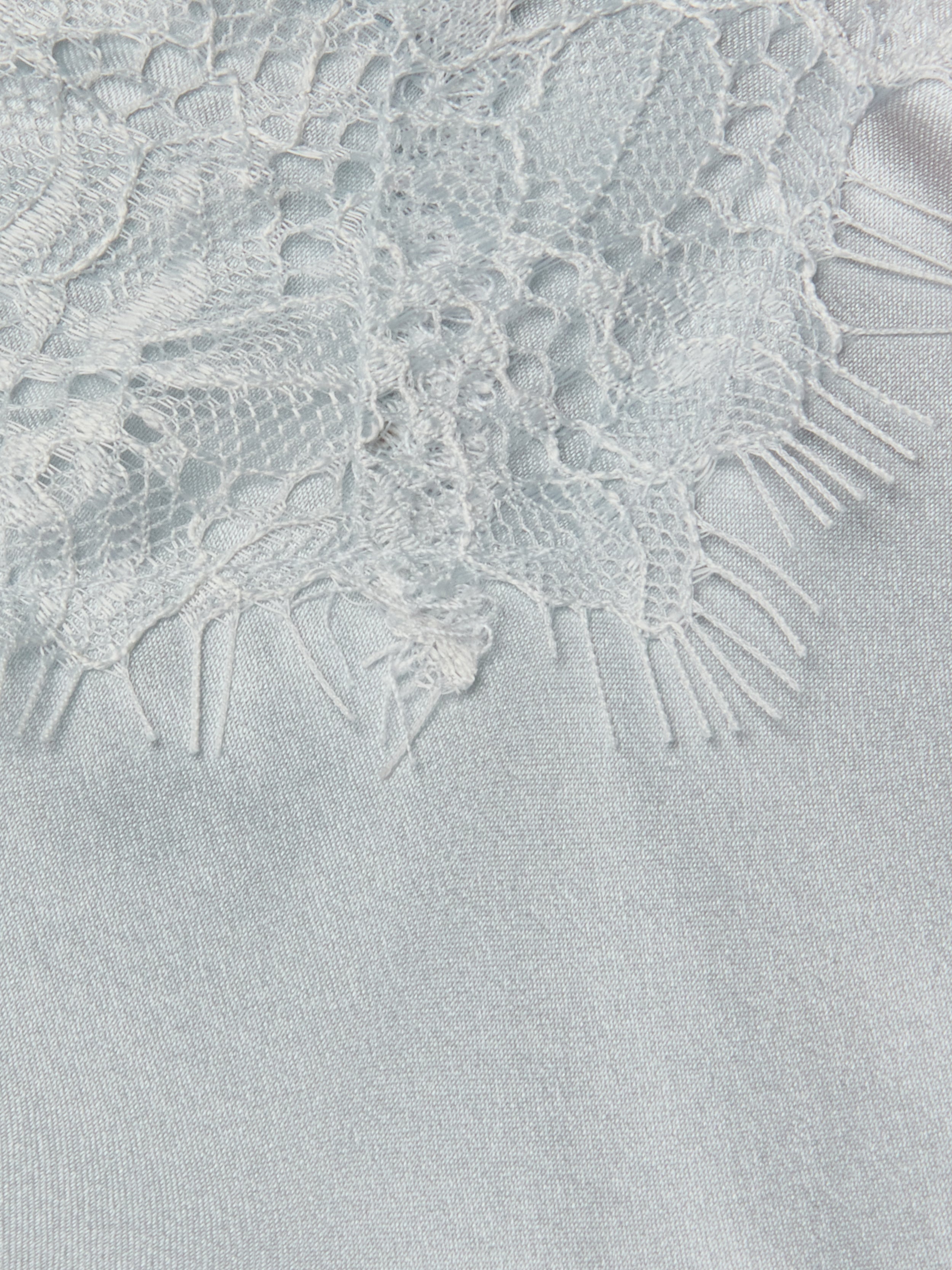 Kimber Silk Lace Camisole In Pale Mist Blue
