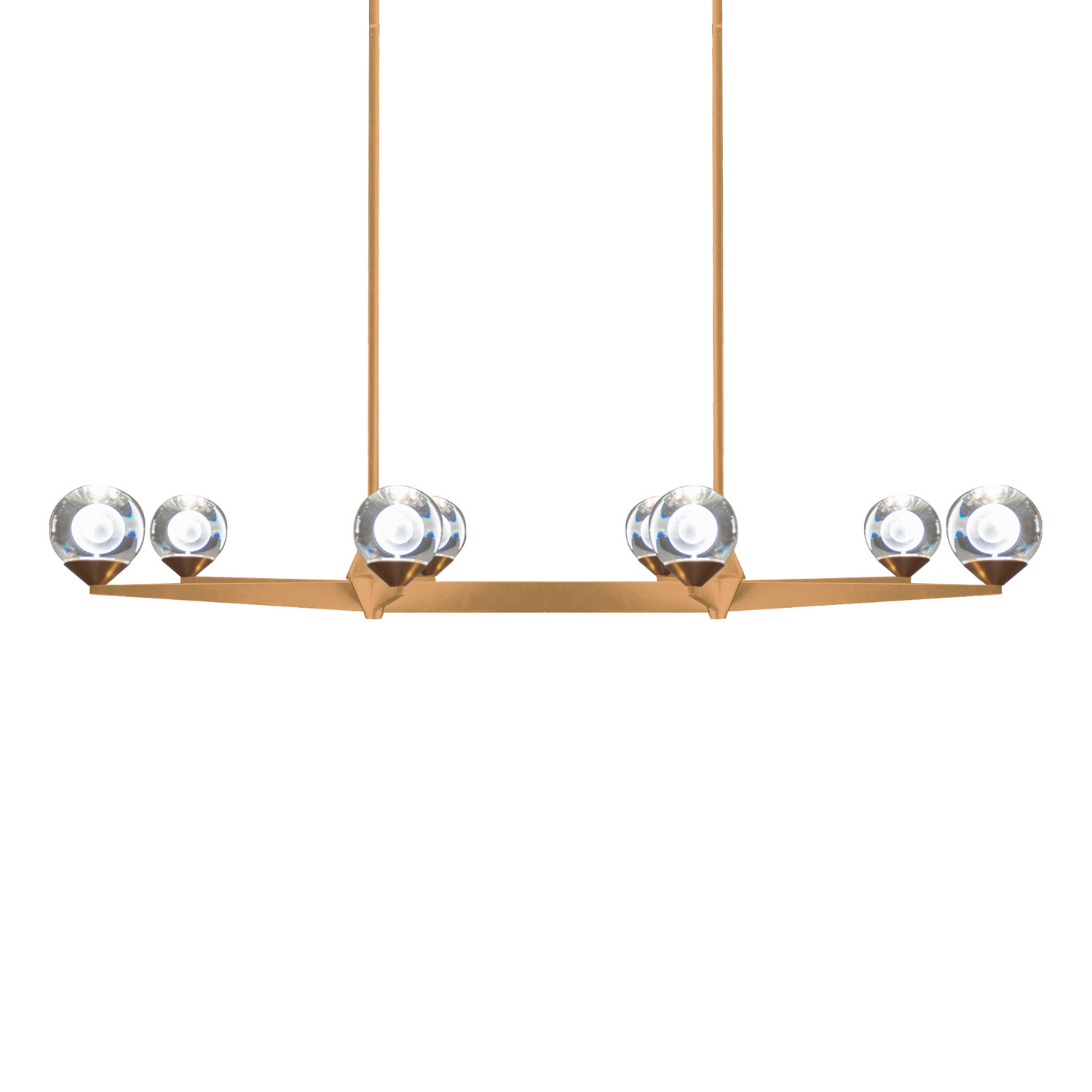 Double Bubble 8-Light LED Chandelier in Aged Bra
