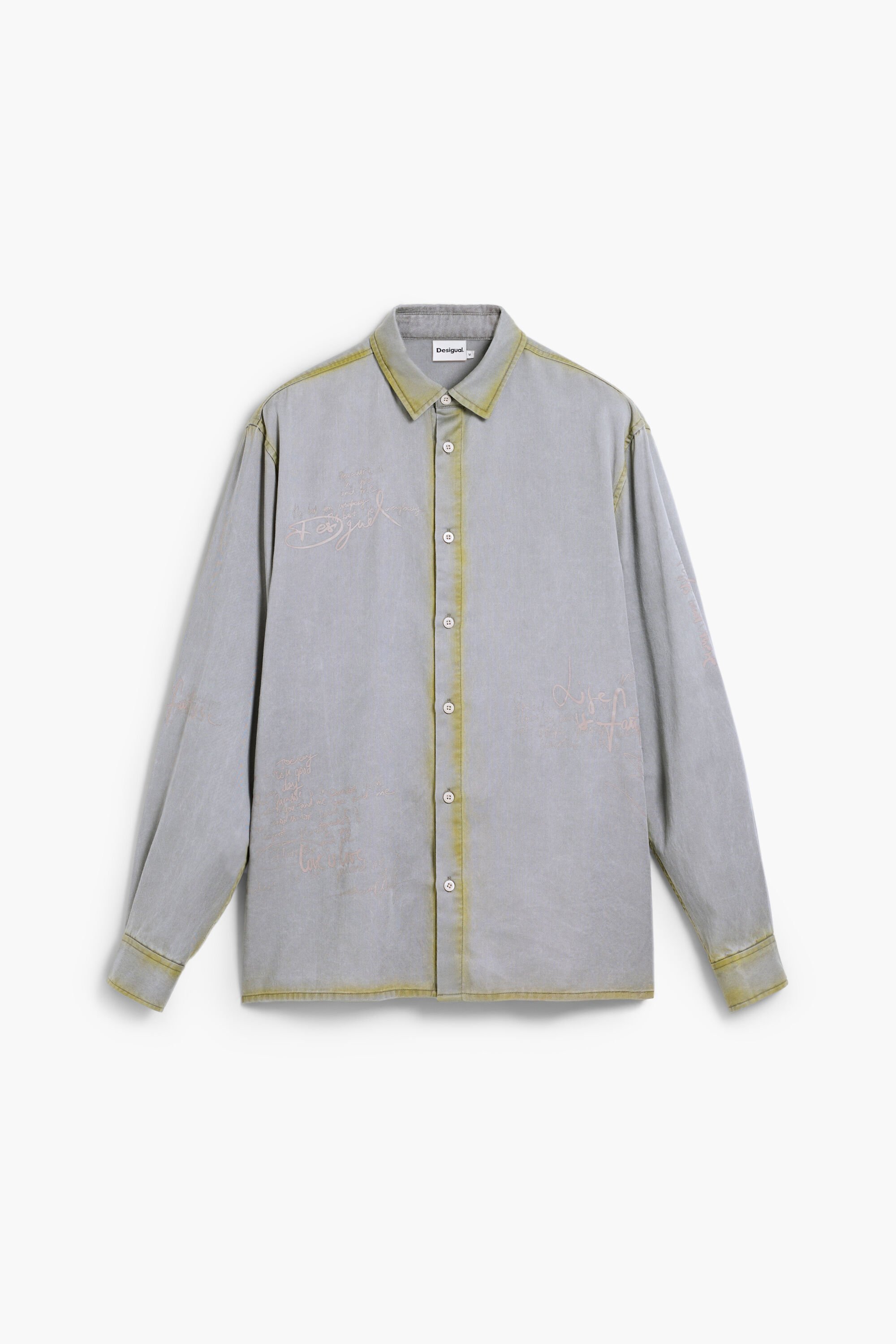 Lettering shirt with worn effect