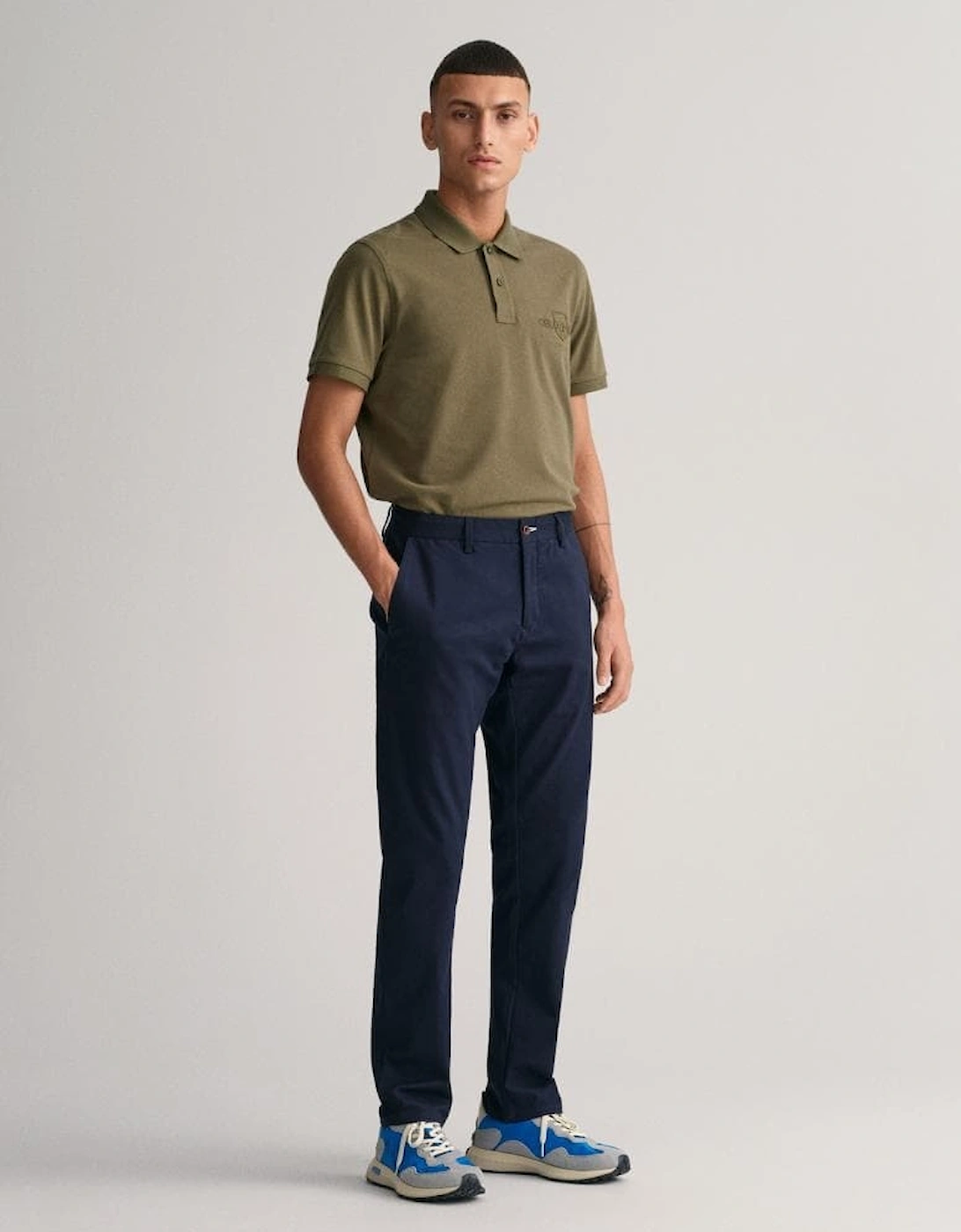 Men's GANT Mens Slim Fit Tech Prep™ Chinos - Navy - Size: W32 l32