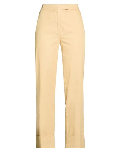 Pièce. Woman Pants Camel Size 2 Viscose, Linen