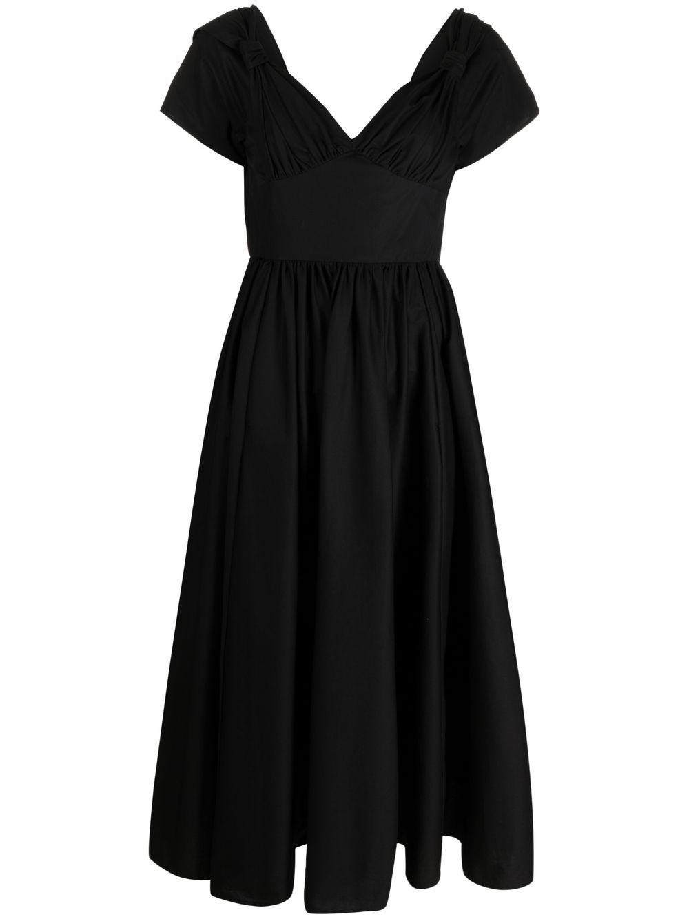 Flared mid-length dress - Black