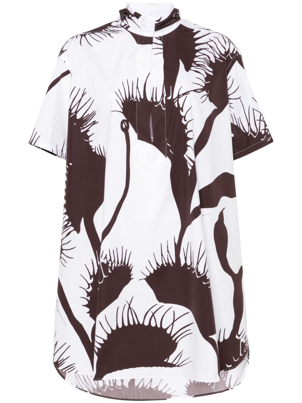 Venus-print cotton kaftan - White