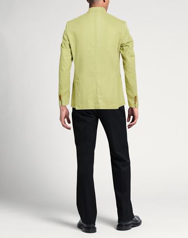Roberto P Luxury Man Blazer Light green Size 36 Linen, Viscose