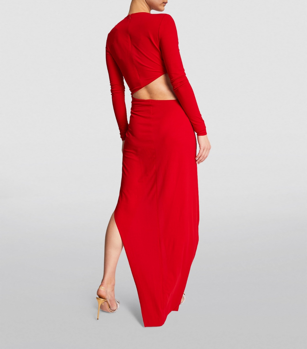 Ring-Detail Cut-Out Maxi Dress