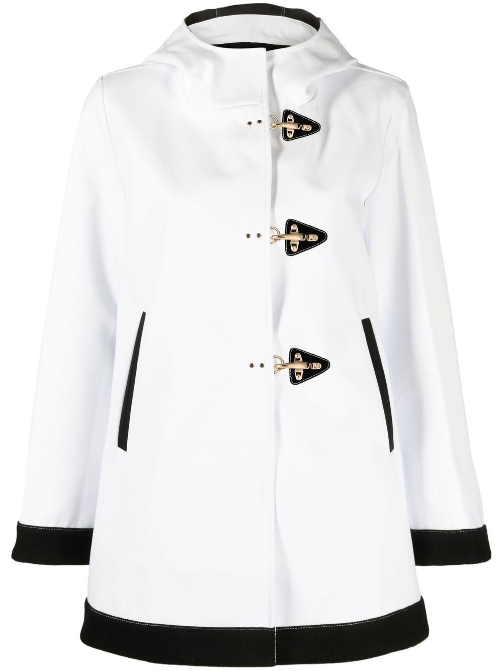 Toggle-fastening coat - White