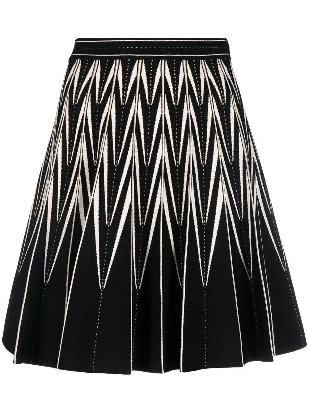 Zig-zag pleated mini skirt - Black