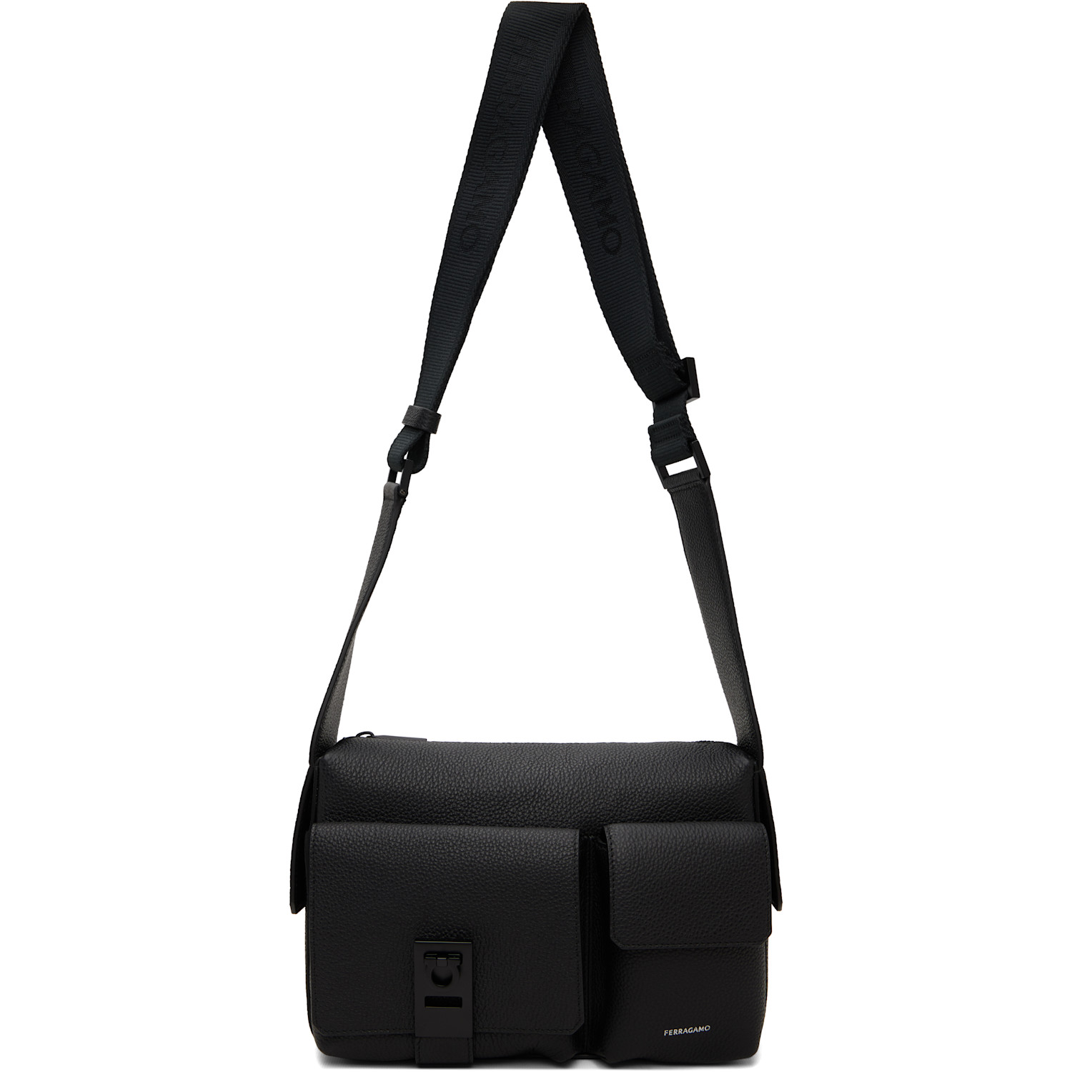 Black Utility Crossbody Hug Buckle Bag