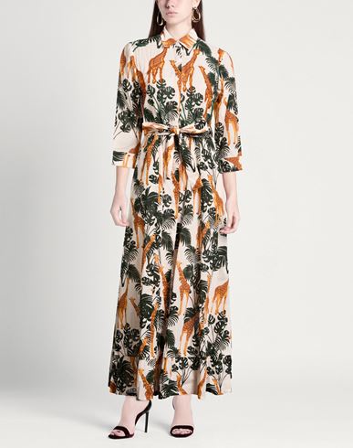 Woman Maxi dress Beige Size L Cotton
