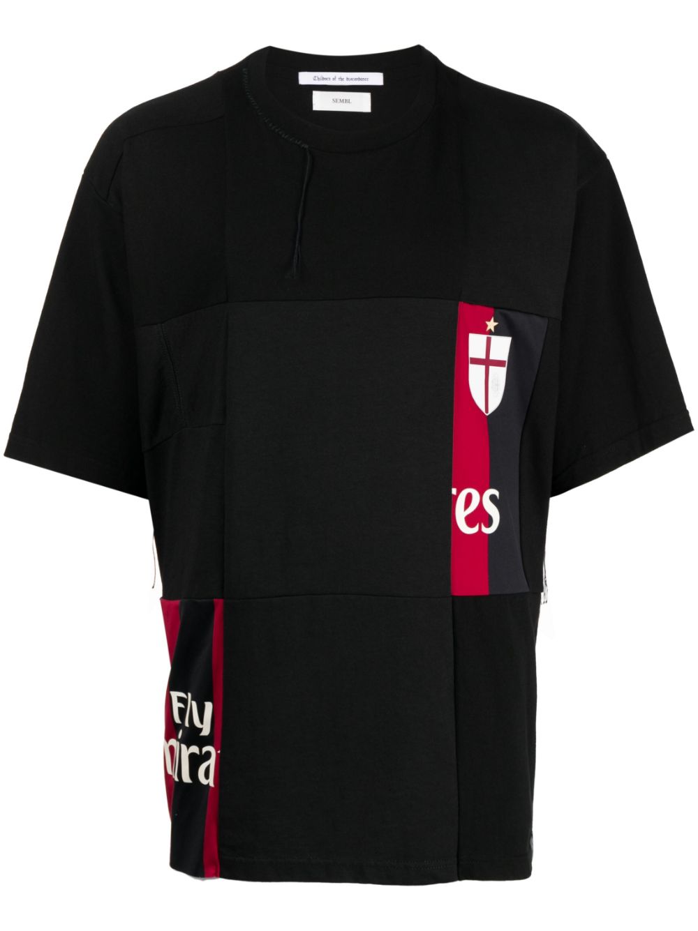 Patchwork cotton T-shirt - Black