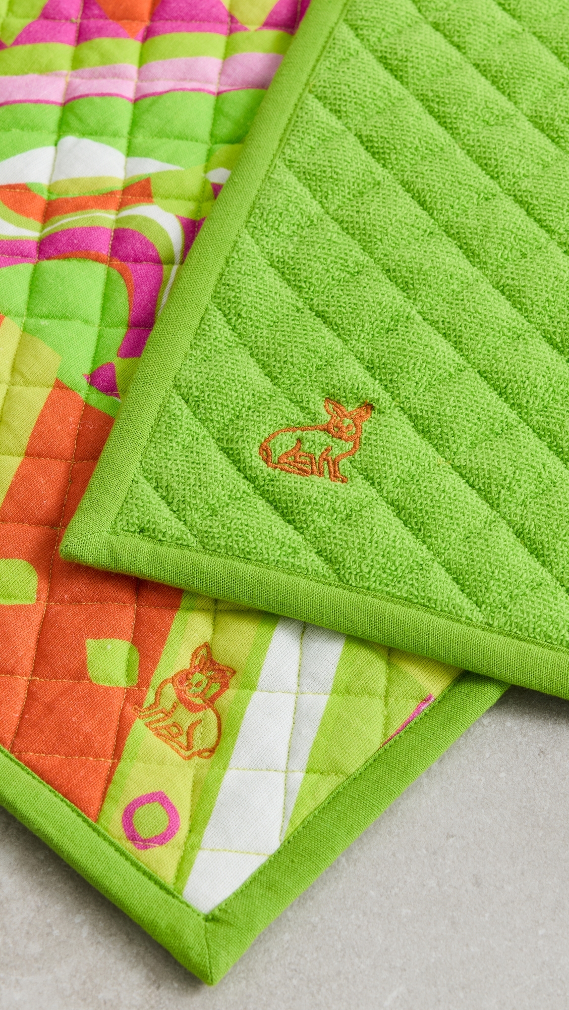 Placemats Set of 4 Prism Geo Lime Blaze One Size