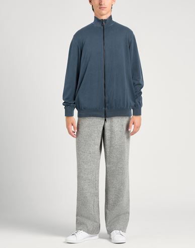 Alpha Studio Man Cardigan Slate blue Size 46 Cotton