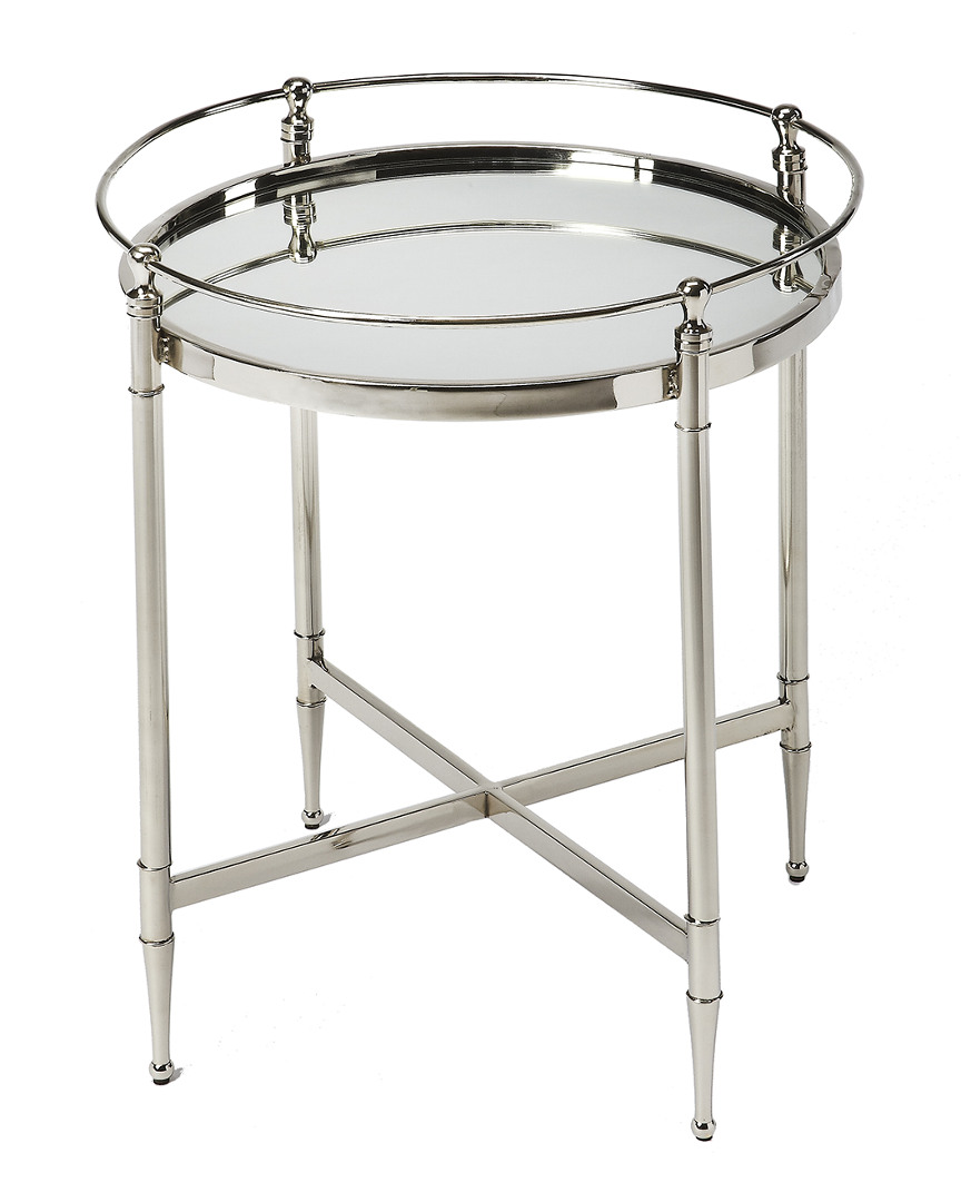 Crosby Metal & Mirror End Table