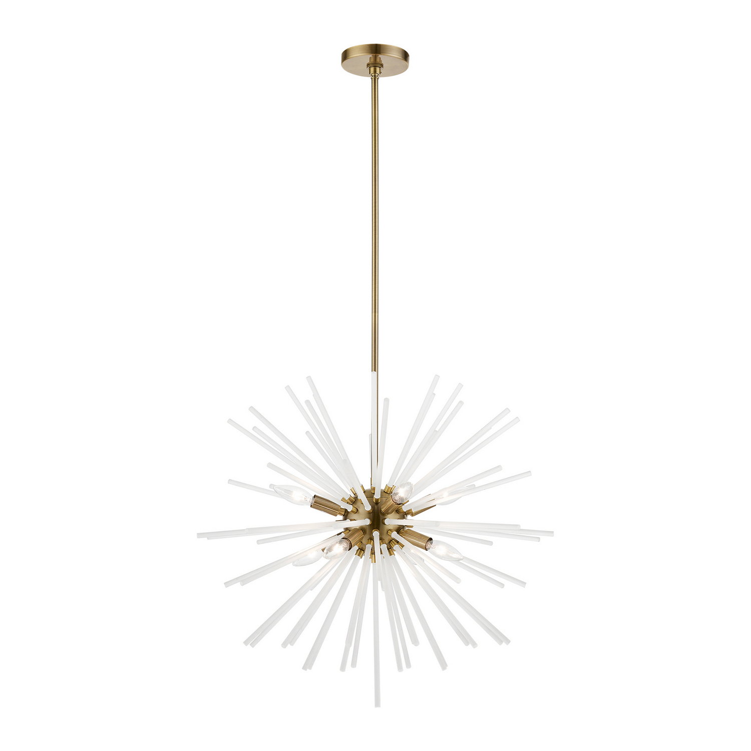 Antique Brass Eight Light Chandelier from the Uptown Collection