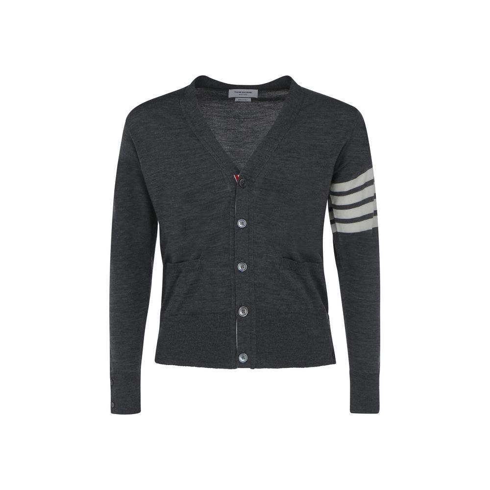 Virgin Wool Cardigan — Gray