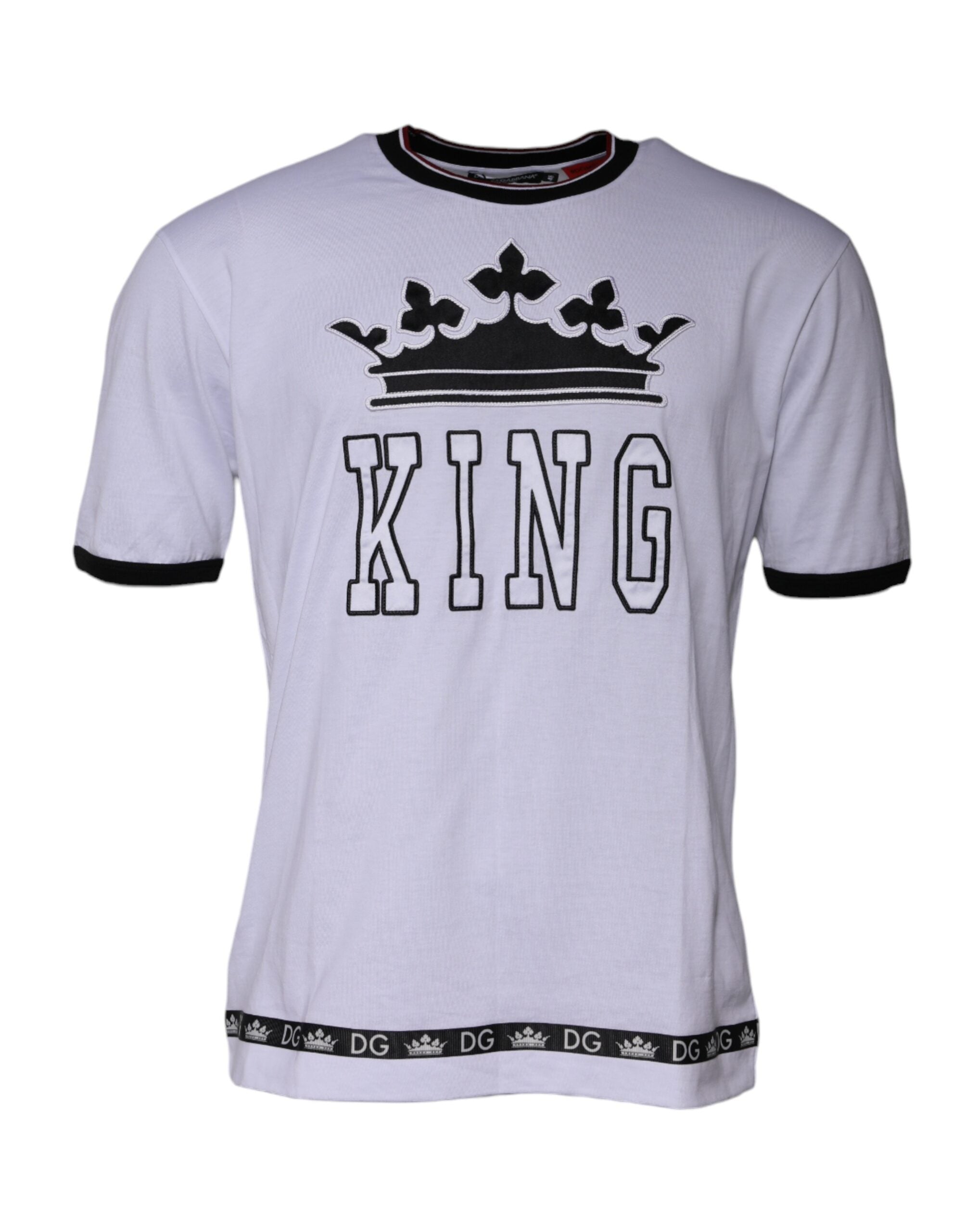 Crown & Logo-Embroidered T-Shirt — White